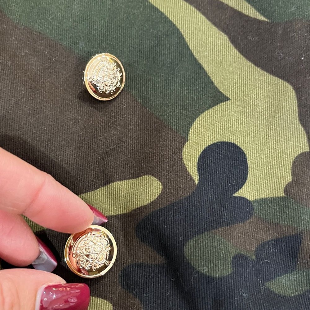 Camouflage Double-Breasted Women's Jacket - Picture 2 of 3